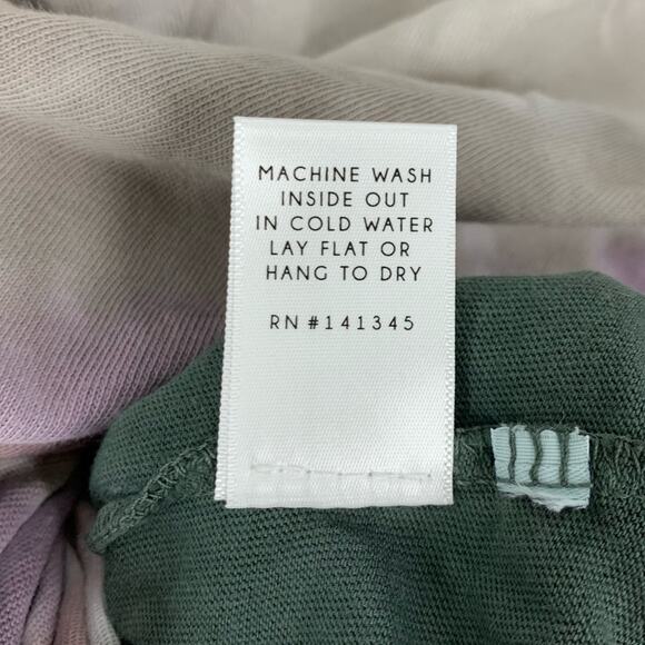 Daydreamer Cotton Tie Dye Long Sleeve Tee Shirt Medium Purple Tan Green - Picture 5 of 6